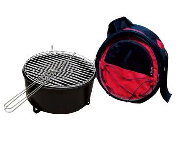 Charcoal grill with cooler bag