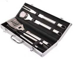 4pcs BBQ tools set in alumium case  for promotion