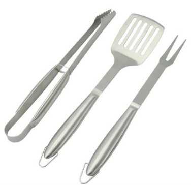 430 S.S 18/0 stainless steel high quality 3 pcs bbq grill tool set utensil