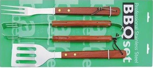 3 pcs bbq tool set tie on card