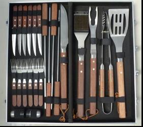 23 PC Rose wood grilling utensil