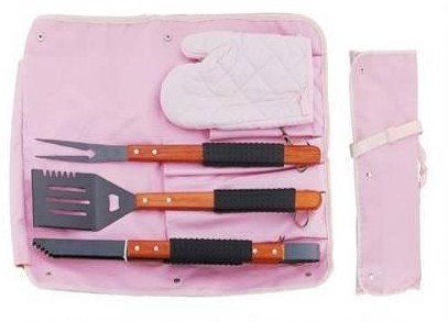 4 pcs new bbq tool set in apron