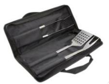 3 pcs stainless steel bbq tool set in nylon bag