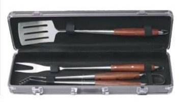 3 pcs rose wood bbq tool set