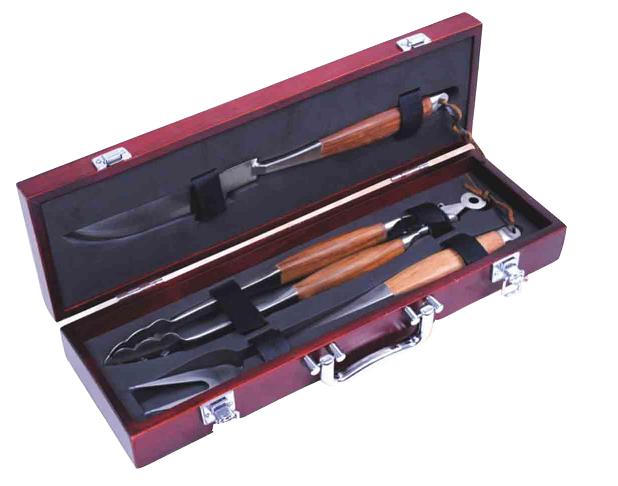 3 pcs rose wood bbq tool set