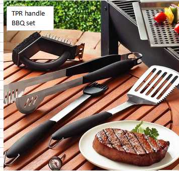 3 pcs deluxe high quality TPR handle BBQ tool sets