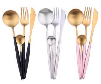 #304 Stainless Steel Dinnerware Sets Cutlery Tableware Silverware Colorful Creative Dinner Set